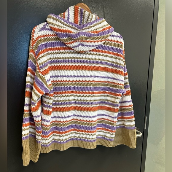 Rebecca Taylor oversized S NWT Vibrant Purple and Orange hooded cotton sweater - Picture 11 of 14